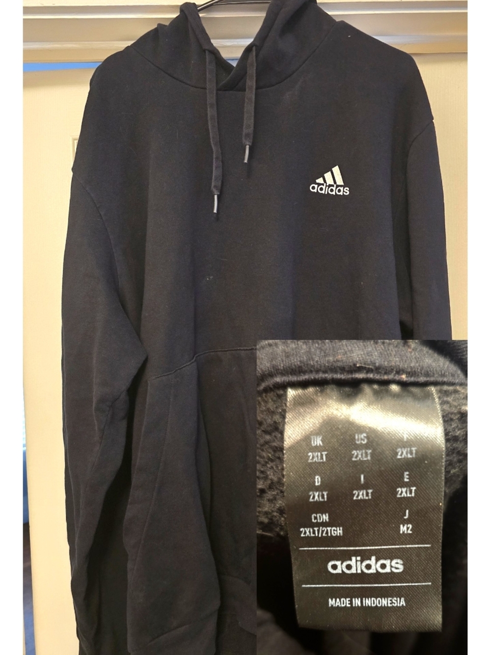 2XT adidas Black Pullover Hoodie with Small Logo